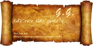 Güncz Gáspár névjegykártya